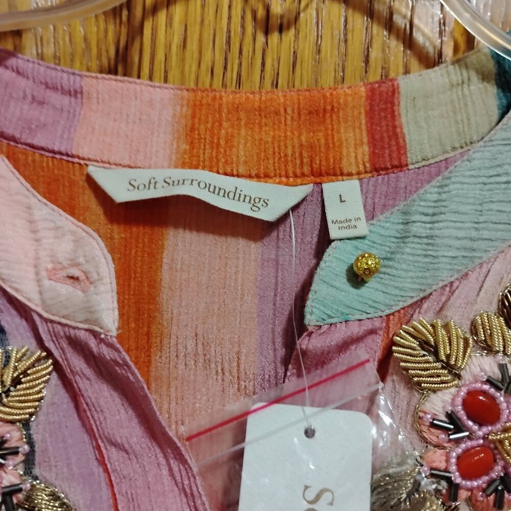 Nwt Soft Surroundings Icon Stripe Aruba Caftan Dr… - image 7